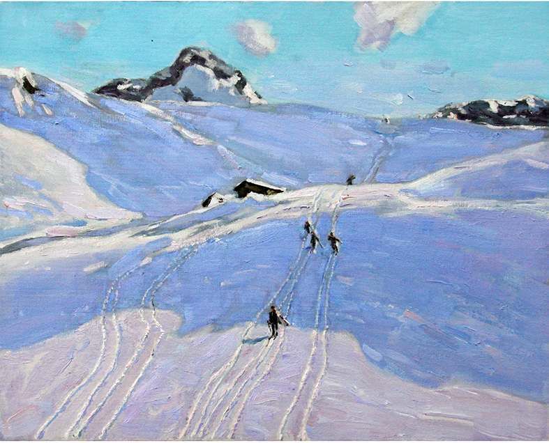 ”Skiers in the mountains”
